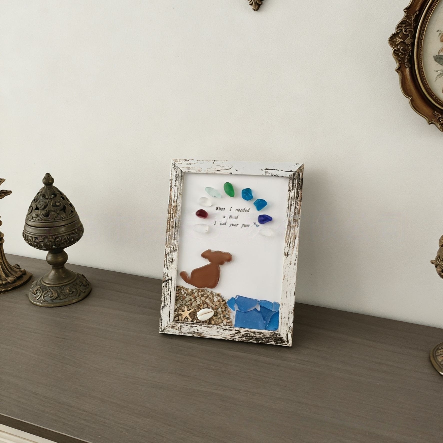 ❤️Sea Glass Dog at The Rainbow Bridge: A Timeless Tribute