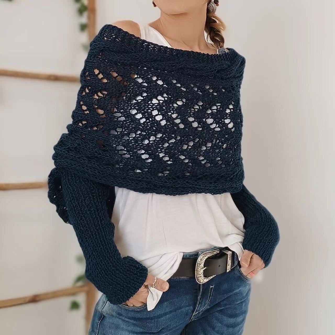 🥰Summer Sale-50% OFF💛Scarf with Sleeves, Boho Shrug Cardigan, Wrap Sweater Women, Boho Weeding Shawl