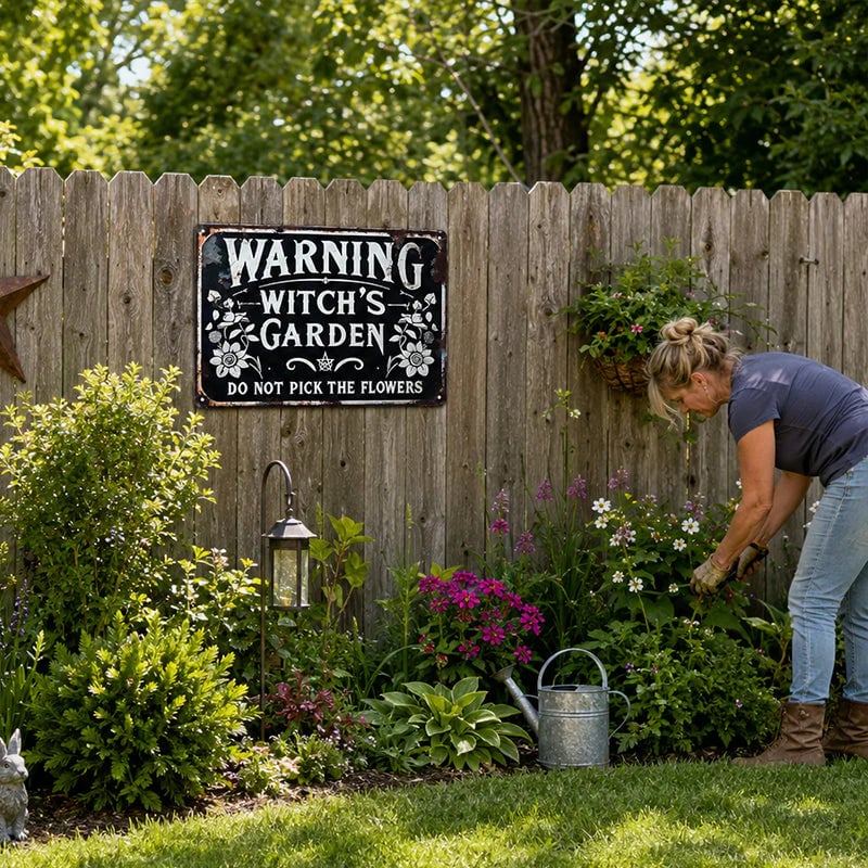 🧙 Warning: This is the Witch's Garden Iron Sign