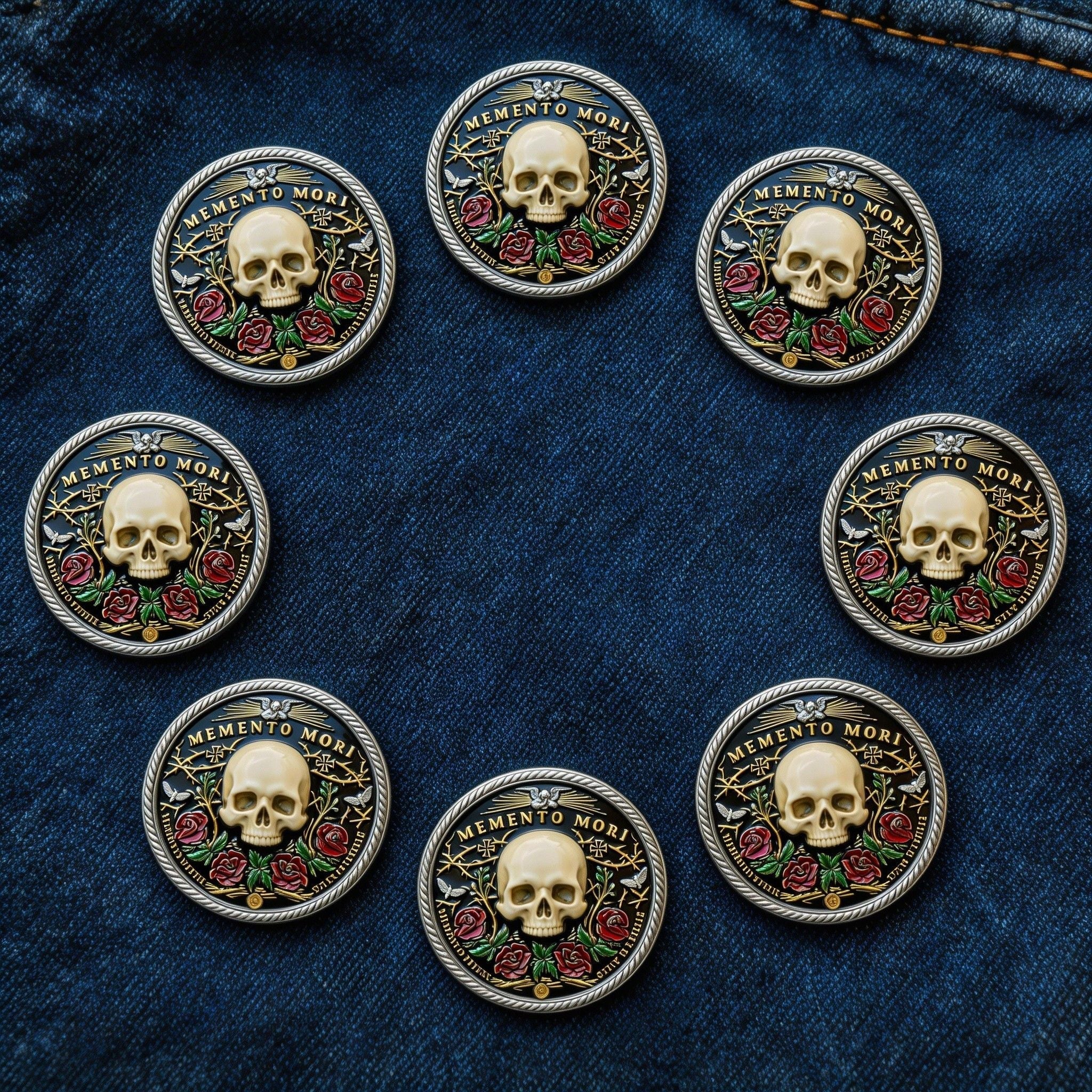🌹💀Memento Mori Reflection 💎3D Carving Collector-Grade Coin